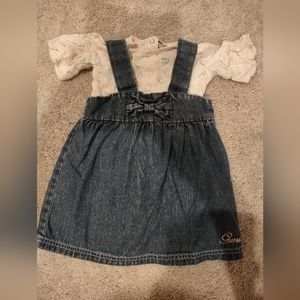 Jeans overalls and matching onses